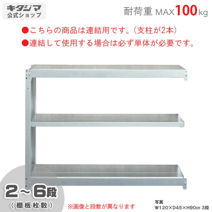 楽天市場】スチールラック 幅120 奥行60 高さ90cm 3段 亜鉛メッキ 軽中 