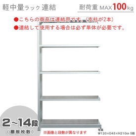 【個人宅も送料無料】 軽中量ラック100kg 連結 幅180×奥行45×高さ210cm 2～14段 亜鉛メッキ 100kg/段 【スチールラック★楽天最安値に挑戦！】 【スチール棚 スチールラック 業務用 収納棚 収納ラック】 【商品key:[W180][D45][H210]】