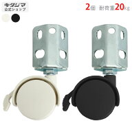 カラーアングル オプション 付属品 パーツ 双輪キャスター 40mm ストッパー付 2個セット ホワイト ブラッ…