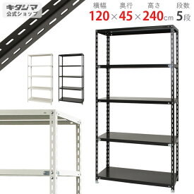 【個人宅も送料無料】 NC-1200-24 幅120×奥行45×高さ240cm 5段 ホワイト・ブラック 70kg/段 【スチール棚楽天最安値に挑戦！】 【スチール棚 スチールラック 業務用 収納棚 収納ラック】 【商品key:[W120][D45][H240]】