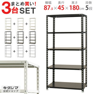 【まとめ買い3台セット!個人宅も送料無料】 NC-875-18 幅87.5×奥行45×高さ180cm 5段 ホワイト・ブラック・亜鉛メッキ 70kg/段 【スチール棚最安値に挑戦】 【スチール棚 スチールラック 業務用