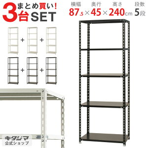 【まとめ買い3台セット!個人宅も送料無料】 NC-875-24 幅87.5×奥行45×高さ240cm 5段 ホワイト・ブラック 70kg/段 【スチール棚楽天最安値に挑戦!】 【スチール棚 スチールラック 業務用 収納棚