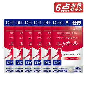 【クーポン利用で最大150円OFF】【即納】【国内正規品・セット販売・メール便発送・送料無料】まとめ買い DHC 大豆イソフラボン エクオール 20日分(20粒入*6袋セット) サプリメント 健康食品