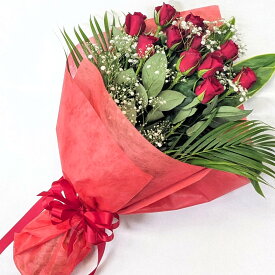 赤バラ12本とカスミソウの花束 【ギフト】 ギフト ばら ブーケ かすみ草 赤薔薇 赤いバラ 誕生日プレゼント 誕生日 記念日 クリスマス バレンタインデー お祝い 結婚記念日 妻へ バラの花束 薔薇の花束 フラワーブーケ 花束プレゼント 女性 女性へ プロポーズ バラ12本