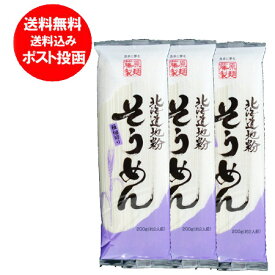 そうめん 送料無料 ソーメン 乾麺 北海道 素麺 200 g×3束 素麺 ポイント消化 メール便対応 ポスト 投函 麺類 そうめん