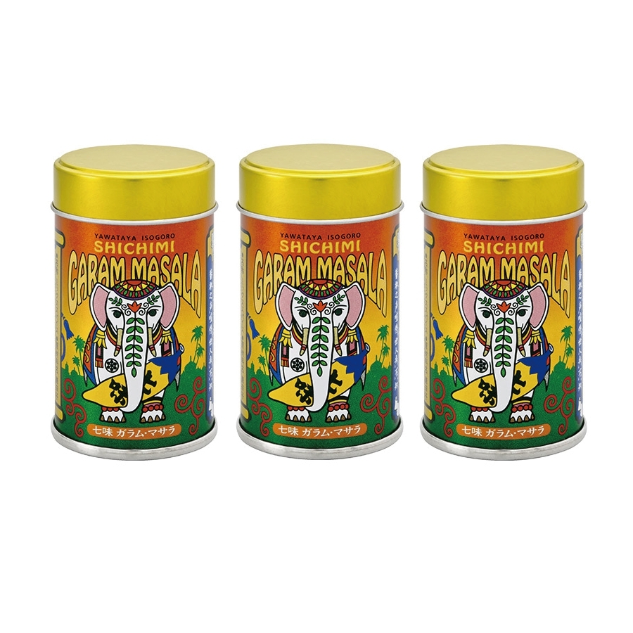 香り豊かなスパイス 公式の 八幡屋礒五郎 アウトレット☆送料無料 3缶セット 七味ガラムマサラ