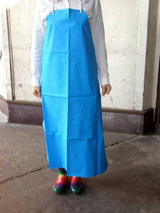 ビニロン胸付防水前掛け(ブルー)幅90cm×縦110cm