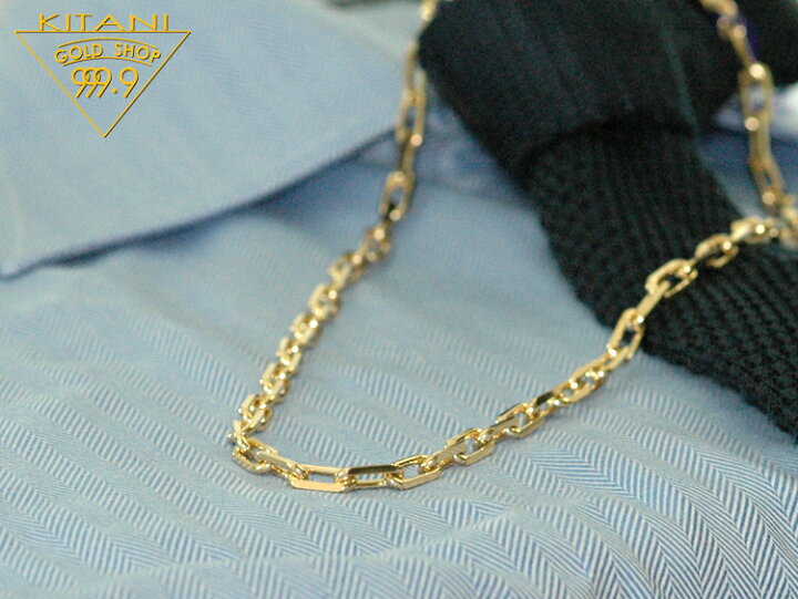 楽天市場】K18 極太 スーパー小豆 ネックレス幅 約 5.5mm 全長60cm  