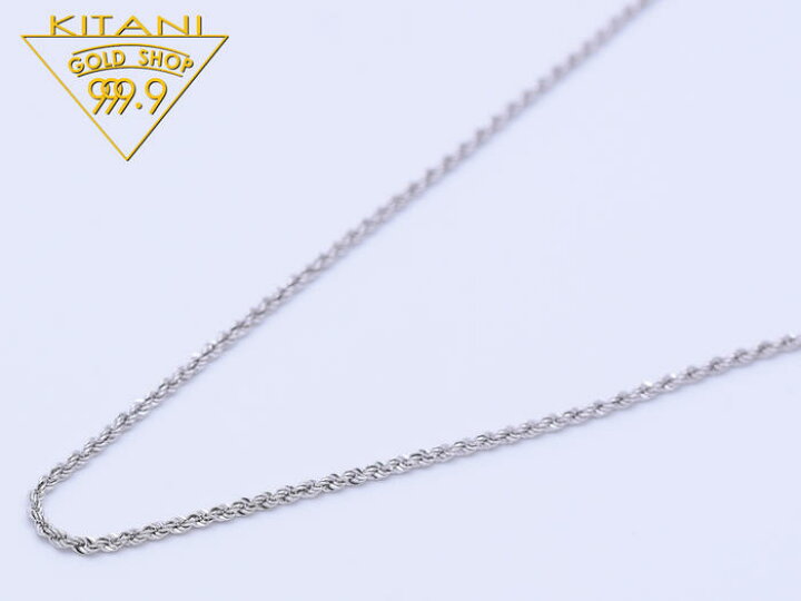 楽天市場】K18ホワイトゴールド パイプロープ 幅2.0mm スライド 