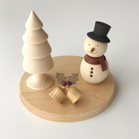 雪だるまとツリーとベル　クリスマスオブジェ