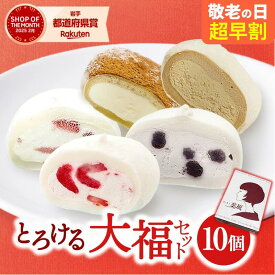 【敬老の日 超早割 20％OFF】お中元 夏ギフト 菓風のとろける 大福セット 10個入 5種類 × 2個 大福 クリーム大福 ギフト スイーツ いちご大福 チョコ ブルーベリー ティラミス 可愛い 和菓子詰め合わせ ギフト プレゼント 誕生日 お取り寄せスイーツ お菓子 手土産