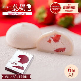 北国のいちご大福 【6個入り】 生クリーム大福 フルーツ 高級 大福 餅 スイーツ 冷たい クリーム 冷凍 ギフト 生クリーム いちご大福 プレゼント お取り寄せスイーツ 和菓子 内祝い 苺スイーツ 和スイーツ 贈り物