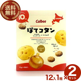 カルビー【送料無料】ぽてコタン 120g（15g×8袋）×12箱 2ケース 北海道 じゃがいも たまねぎ 人気 お菓子 小袋 土産 おみやげ プレゼント