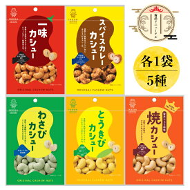【池田食品 オリジナルカシューナッツ｜5種バラエティーセット】北海道 焼きカシュー カシュー ナッツ カシューナッツ おつまみ お菓子 札幌 おやつ お酒のお供 豆菓子 メール便 買い回り お試し ポスト投函 非常食 エネルギー つまみ 晩酌 宅飲み