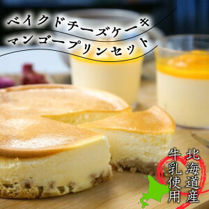 【北海道 ベイクドチーズケーキ・マンゴープリンセット】江戸屋 マンゴー プリン チーズケーキ ベイクド 洋菓子 お土産 贈り物 スイーツ ギフト プレゼント 贈り物 記念日 喜ばれる おしゃ