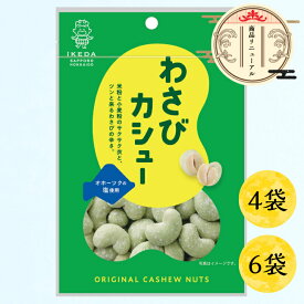 【池田食品 オリジナルカシューナッツ｜わさび味 40g×4袋／6袋】北海道 焼きカシュー カシュー ナッツ カシューナッツ おつまみ お菓子 創作豆 札幌 おやつ お酒のお供 豆菓子 メール便 買い回り お試し ポスト投函 非常食 エネルギー つまみ マラソン 晩酌 飲み会 宅飲み