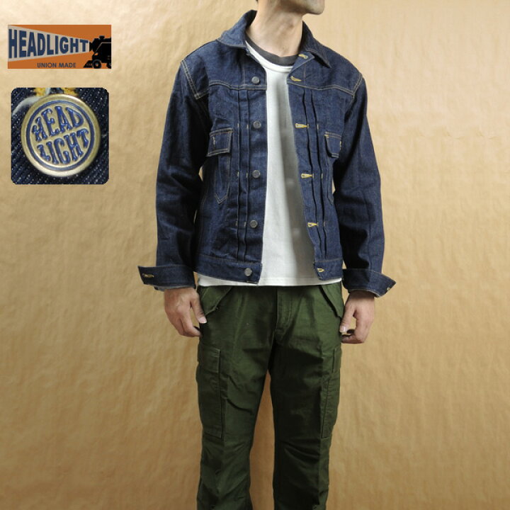 楽天市場】HEADLIGHT ヘッドライト Gジャン 13.75oz デニム カウボーイ 