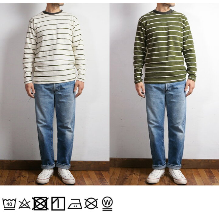 楽天市場】WAREHOUSE ウエアハウス スラブ天竺 長袖 ボーダーTシャツ 