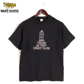Yusuke Hanai × WAREHOUSE クルーネック 半袖 プリント Tシャツ “THINGS AS THEY OUGHT TO BE” Lot.4601