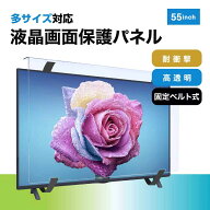 【マラソン限定10OFFCP+P5倍】液晶テレビ保護パネル クリア 55インチ 台湾製 固定ベルト付き液晶画面保護…