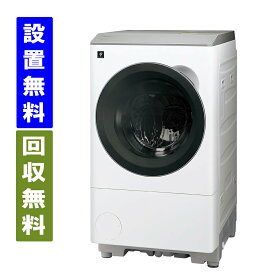 【関東/関西指定エリア　送料/標準設置/引取り無料】シャープ　ES-12P1-WL　ドラム式洗濯乾燥機　洗濯12kg/乾燥6kg　 左開き　ホワイト　大型洗濯機　SHARP