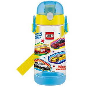 スケーター ワンプッシュダイレクトボトル トミカ18 PDDR5 直飲み 水筒 プラワンタッチ ボトル クリア トミカ 運動会 子供 男の子 小学生