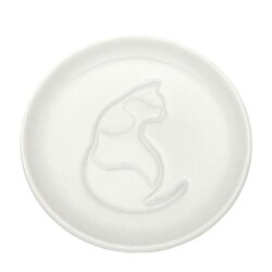 ネコ醤油皿 ふりむく AR0604192 《 アルタ 醤油皿 しょうゆ皿 猫 ねこ 豆皿 小皿 白 プレート シンプル 可愛い ネコグッズ 食器 陶器 》