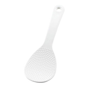 147AW ポコポコしゃもじ21cm(白)ヘッター付 シリコン配合 抗菌加工 凹凸 ご飯 炊飯器 キッチン 茶碗 お米 シンプル 便利