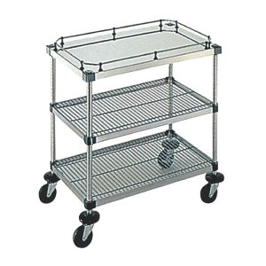 弁慶シェルフワゴン 3段 4-3-GB-2M-10-L ご飯 キッチン用品 シンプル ステンレス製 日本製