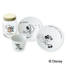 Disney ディズニー サラダジャーセット 【ミッキー＆ミニー】（D-CL01） 【 保存容器 瓶 ビン ボウル カップ 】