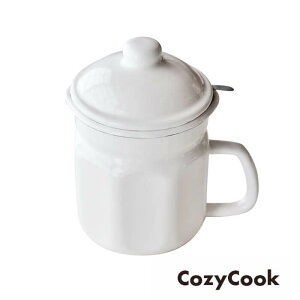 ホーロー オイルポット コージークック 六角 1.1L こし網付き ホワイト 油こし 油ポット ろ過 琺瑯 ホーロー製 HORO ほうろう 揚げ物 揚げ料理 天ぷら てんぷら プレゼント ギフト ラッピング対