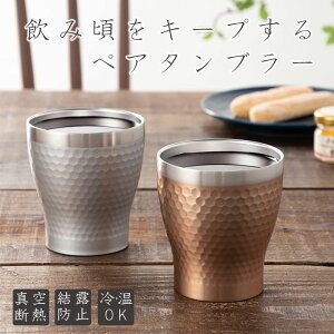 ステンレス ペア タンブラー メタル サーモロックカップ 真空断熱 結露防止 ステンレス 二重構造 プルミエール アオヤマ リュクス 引出物 ブロンズ&シルバー 290ml ギフトセット