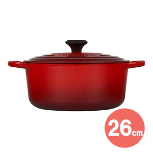 ル・クルーゼ ココット・ロンド 26cm 2501-26 [チェリーレッド] (鍋 