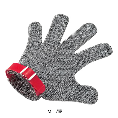 ニロフレックス 2020春夏新作 メッシュ手袋 市販 5本指 片手 M 赤 キッチンブランチ 左手用 M5L-EF