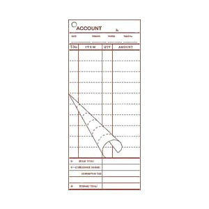 会計伝票 ー2枚複写 K612 (50枚組×20冊入) 90×213mm( キッチンブランチ )