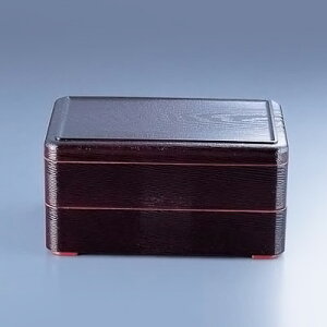 二段江戸弁当 仕切付 溜 YB-MN2 175×122×H88mm( キッチンブランチ )