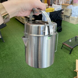 2wayステンレスポット アウトドア 鍋 フライパン クッカー キャンプ ソロキャンプ シンプル ケトル 2点セット 専用収納袋付き