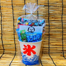 お菓子詰め合わせ　【かき氷カップ】　駄菓子　プチギフト　ディズニー　景品　イベント　夏祭り　子供会　ミニハンカチ　ミニポケットティッシュ　お菓子セット　駄菓子セット