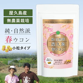 屋久島 春ウコン 600粒(2ヶ月分) 無添加（無着色 無香料 保存料不使用） 無農薬 無化学肥料 ウコン サプリ 小粒 サプリメント うこん 山福農園 飲みやすい 粒 turmeric 国産 鹿児島