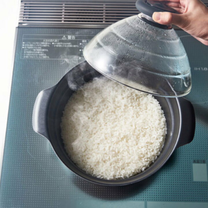 楽天市場】IH対応 フタがガラスの ご飯釜 雪平 3合まで炊ける HARIO 