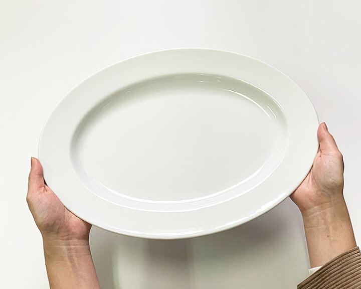 楽天市場】特大皿 楕円皿 白リムプラター37.5cm おしゃれ パーティー皿 