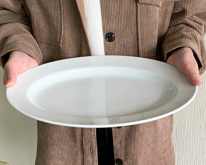 楽天市場】特大皿 楕円皿 白リムプラター37.5cm おしゃれ パーティー皿 