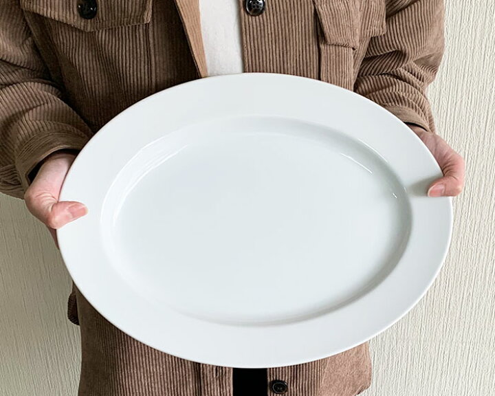 楽天市場】特大皿 楕円皿 白リムプラター37.5cm おしゃれ パーティー皿 
