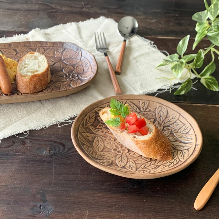 楽天市場】和食器 取り皿 おしゃれ リーフ 丸皿 ウッディ カフェ風 花 