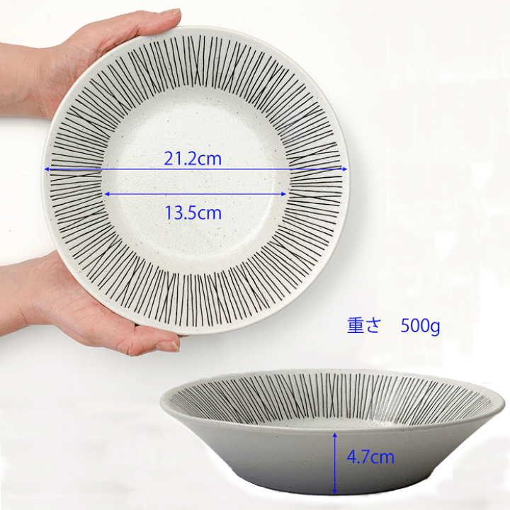 楽天市場】お皿 おしゃれ 食器 カレー パスタ皿 クロスストライプ 21cm
