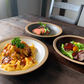 パスタ皿 カレー皿 ハーベスト 22cm 深皿 おしゃれ スープ皿 プレート大皿 丸皿 食器 モダン カフェ風 日本製