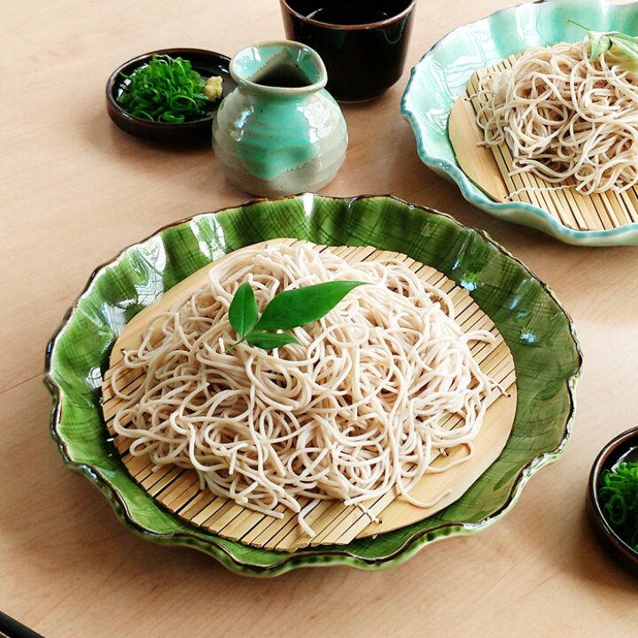 楽天市場】和食器 大皿 織部 麺皿 25cm おしゃれ スノコ付き フリル