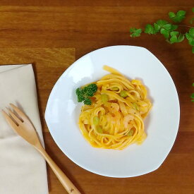 深皿 おしゃれ クイーンプログレ 三角皿 20.5cm 中皿 白い食器 サラダボウル パスタ皿 パスタプレート 和食器 洋皿 盛り皿 カフェ風 洋食器 三角形 トライアングル カフェ食器 業務用食器