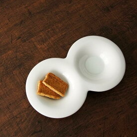 comodo コモド 2品皿 Wソーサー 受け皿/薬味皿/白い食器/洋食器/カフェ食器/おしゃれ 業務用食器