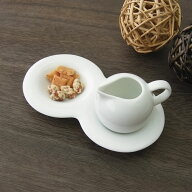 コーヒー用品セット comodo コモド (Sサイズ) ミルクピッチャー & Wソーサー SET 陶製/洋食器/白い食器/…